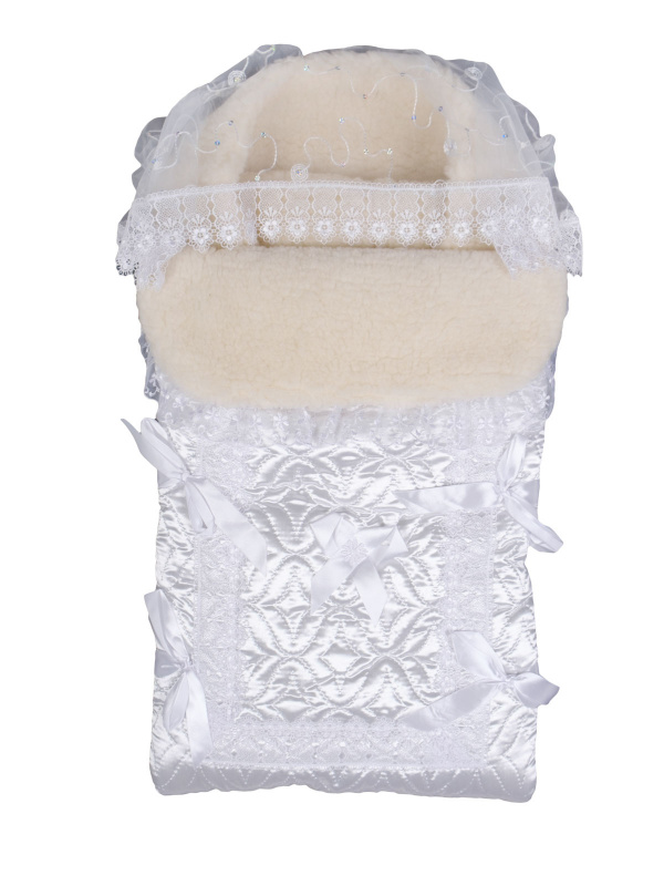 Конверт с вуалью Бант (атлас) мех