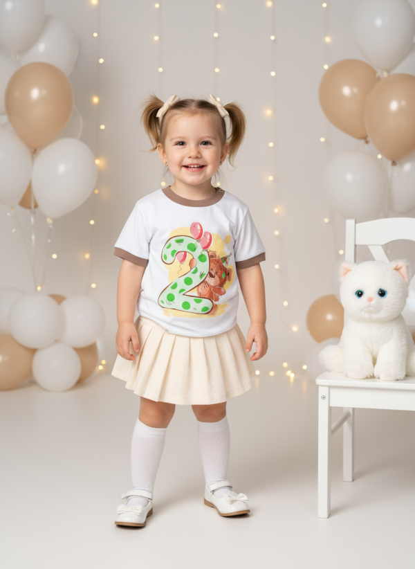 Футболка на кнопке с печатью 80-104 Ф-008