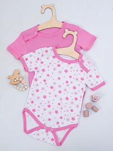 Боди короткий рукав на плече кнопка рибана 68-86 Б-004