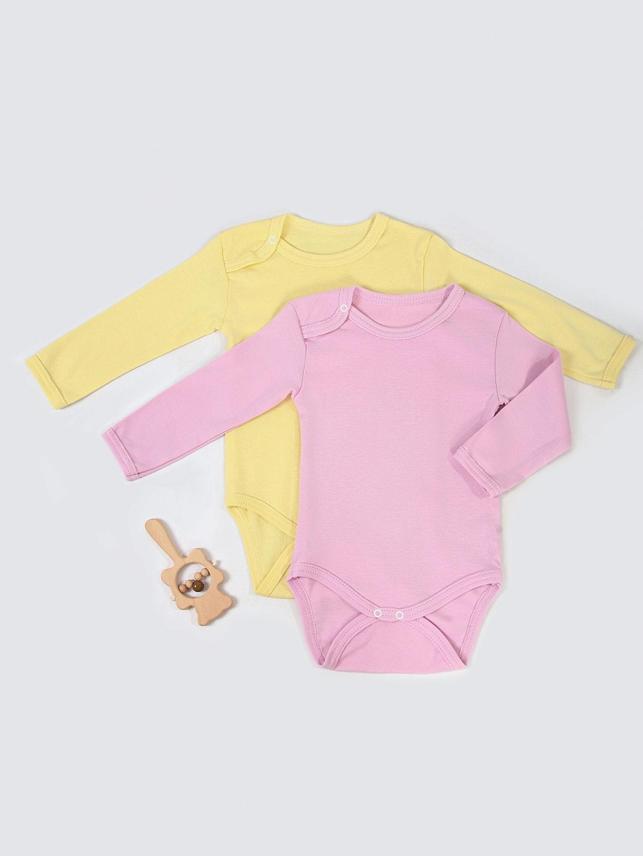 Боди длинный рукав на плече кнопка рибана 68-86 Б-006