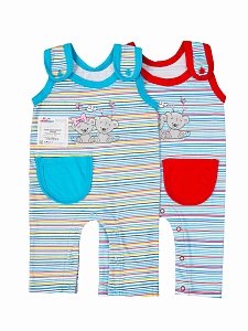 Комбинезон  полосатый с печатью 62-86