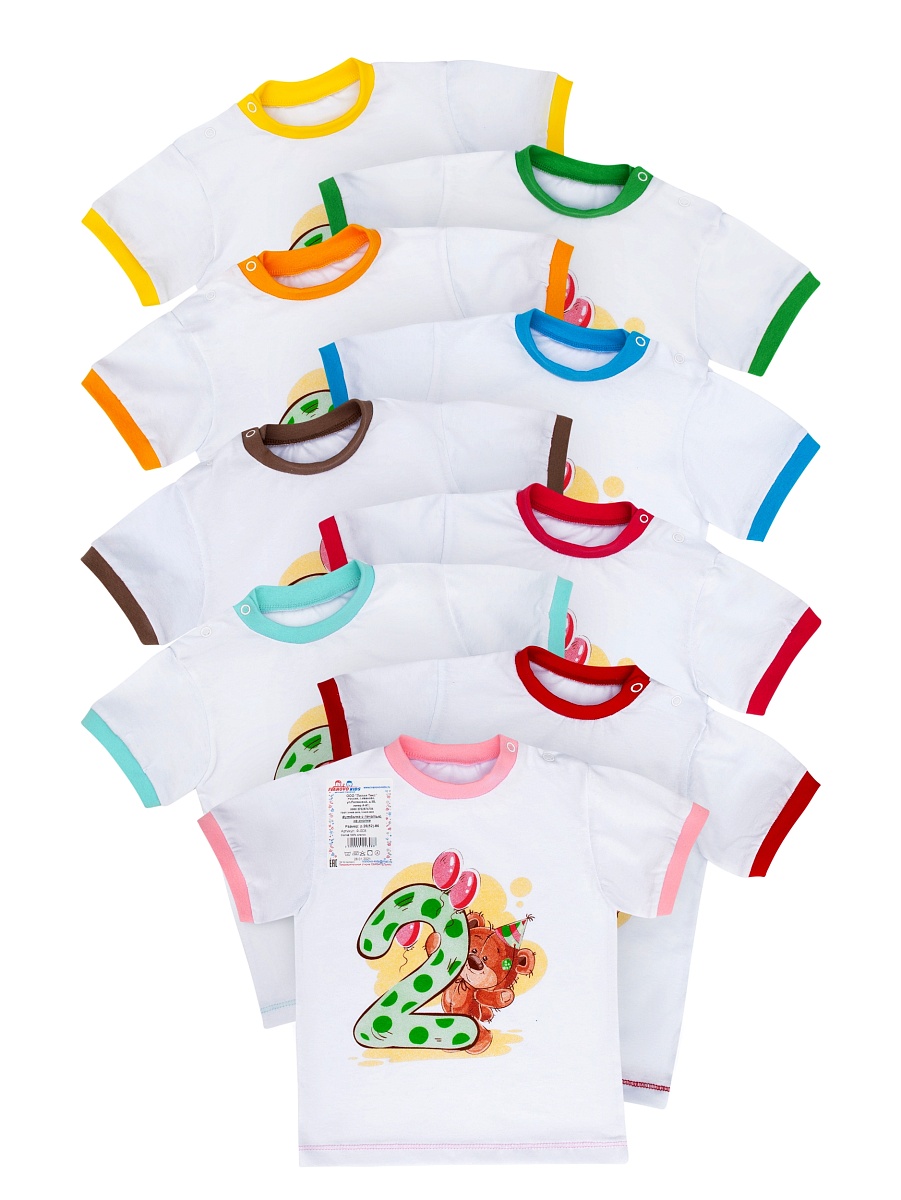 Футболка на кнопке с печатью 80-104 Ф-008