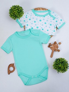 Боди короткий рукав на плече кнопка рибана 68-86 Б-004