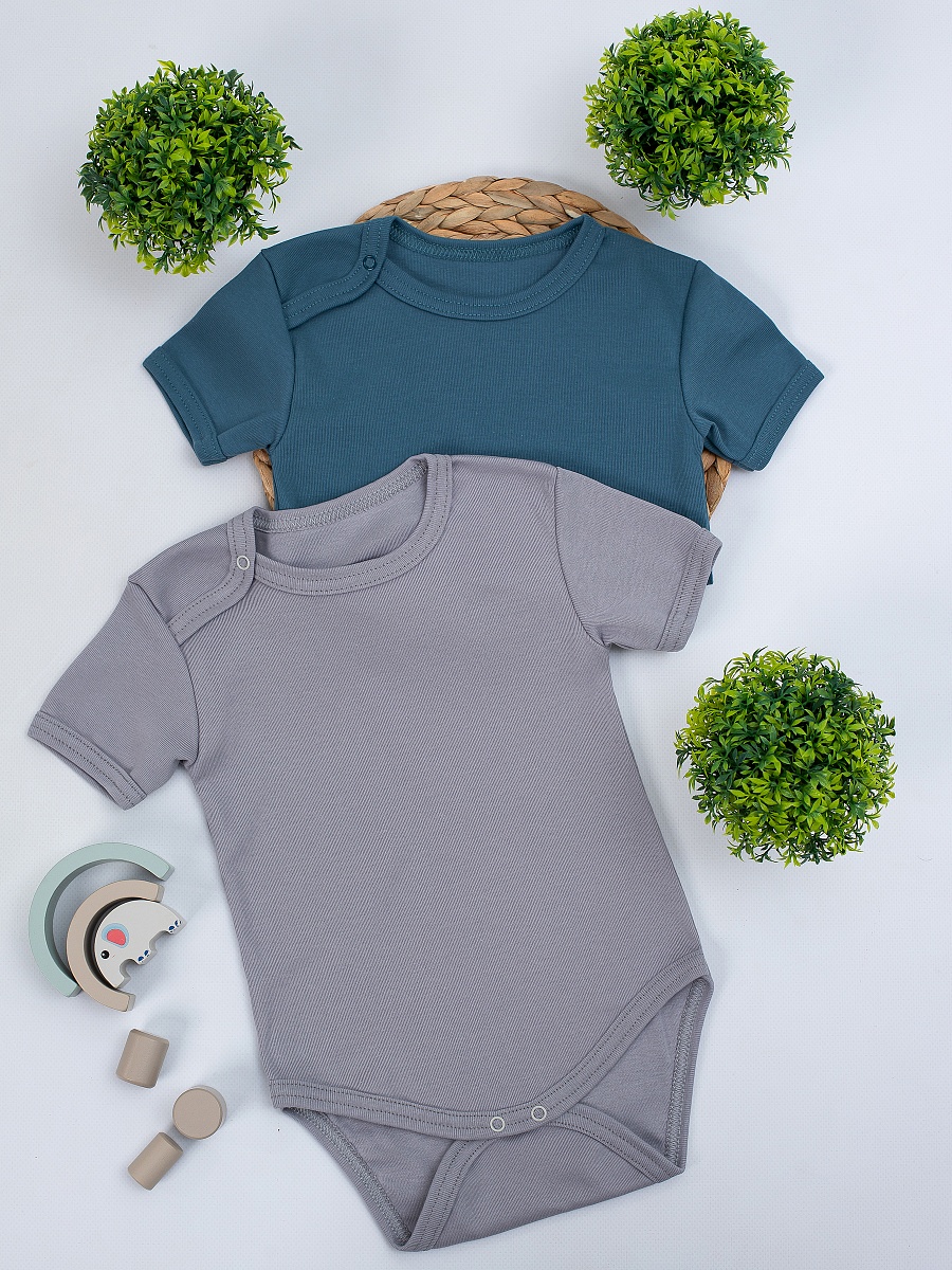 Боди короткий рукав на плече кнопка рибана 68-86 Б-004