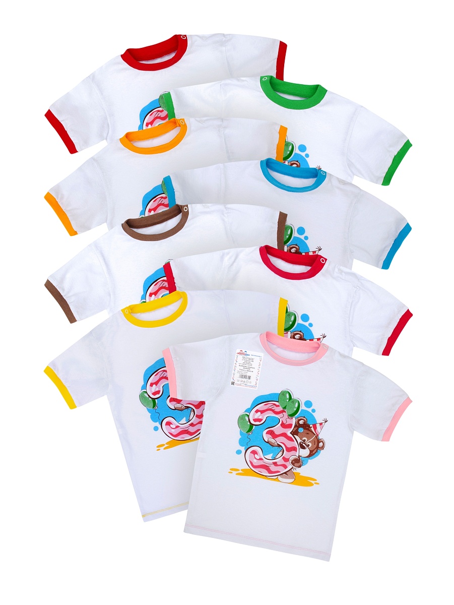 Футболка на кнопке с печатью 80-104 Ф-008