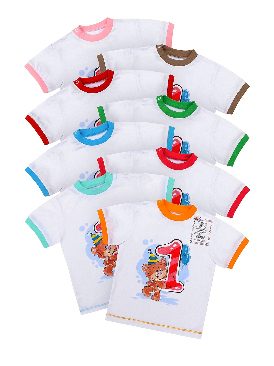 Футболка на кнопке с печатью 80-104 Ф-008