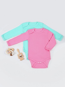 Боди длинный рукав на плече кнопка рибана 68-86 Б-006