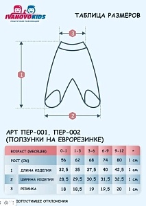 Ползунки на еврорезинке футер 18-26