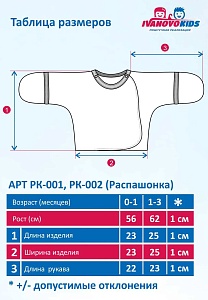 Распашонка на кнопке кулирка 18-20