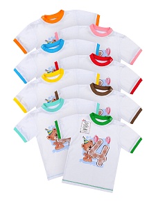 Футболка на кнопке с печатью 80-104 Ф-008