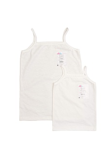 Майка на бретелях кулирка ажурная молоко 26-34