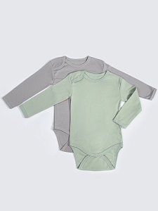 Боди длинный рукав на плече кнопка рибана 68-86 Б-006