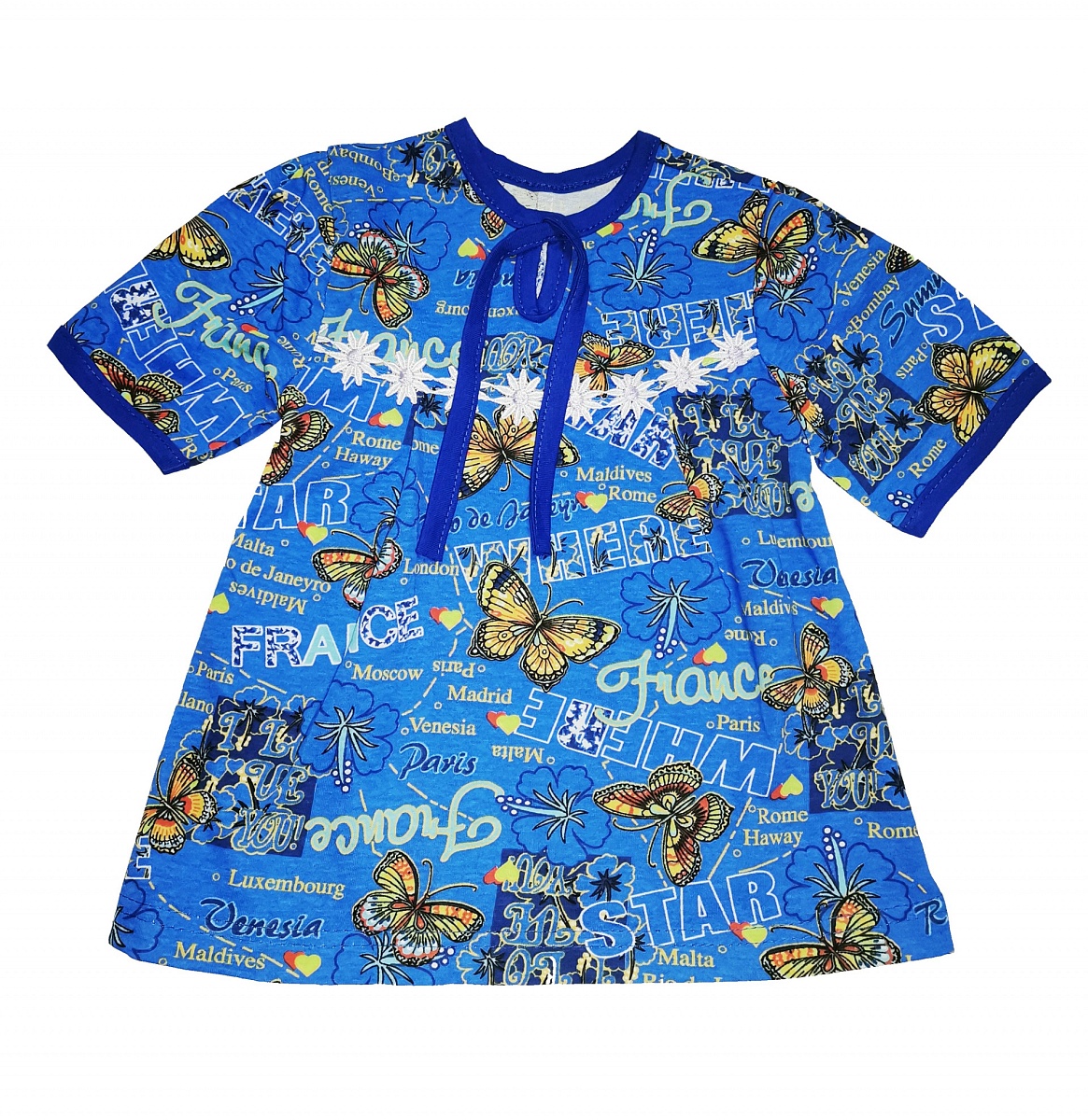 Платье кулирка короткий рукав 68