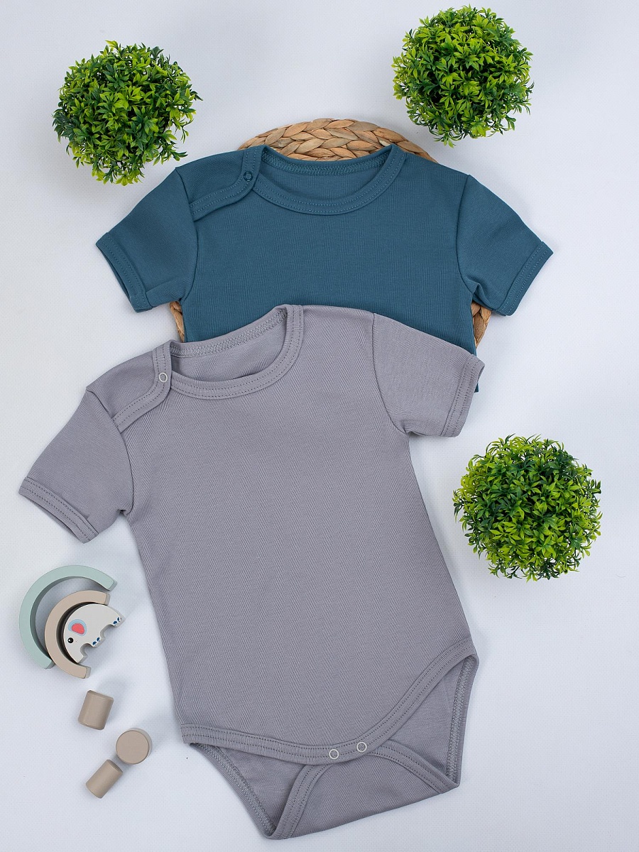 Боди короткий рукав на плече кнопка рибана 68-86 Б-004