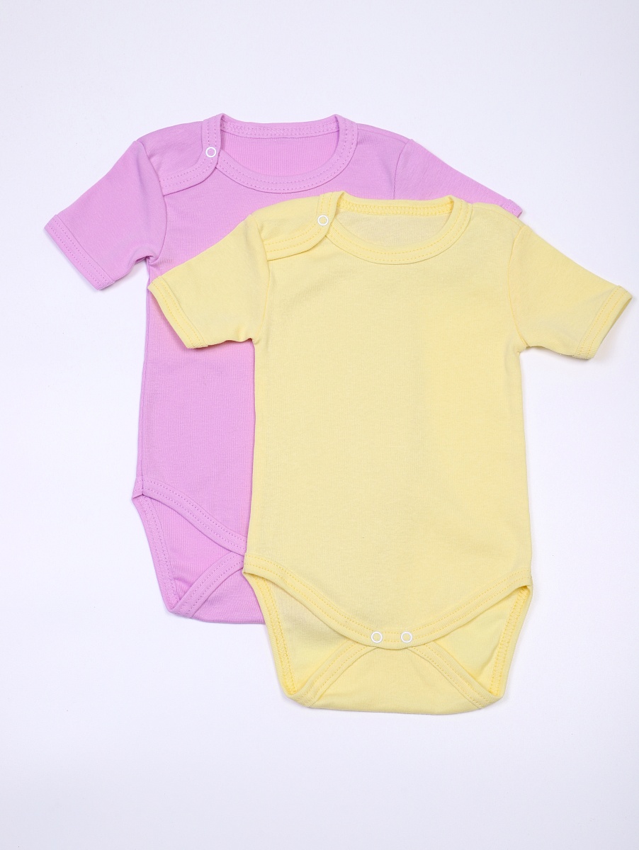 Боди короткий рукав на плече кнопка рибана 68-86 Б-004